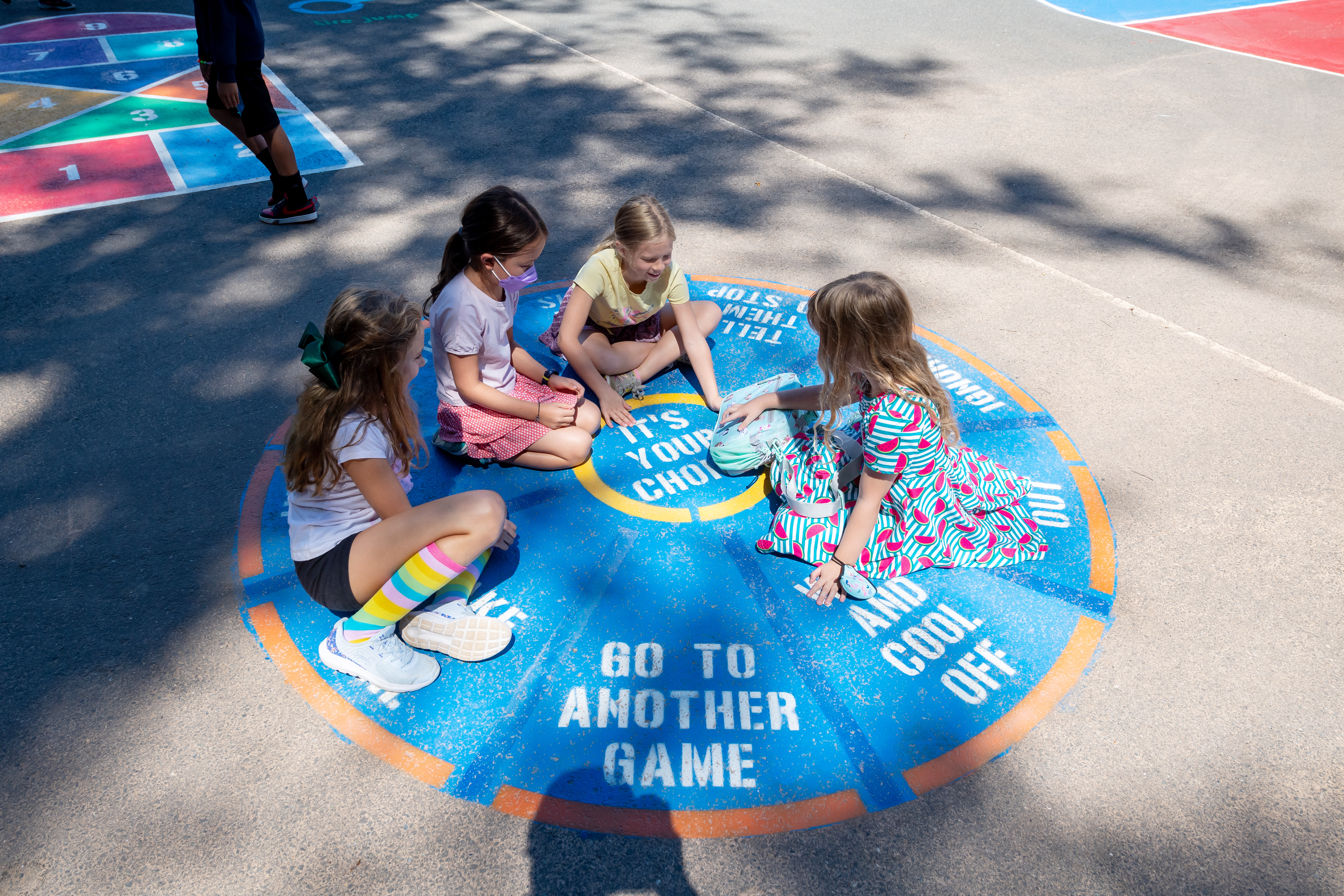 The conflict resolution circle outside Beech Tree Elementary School. 