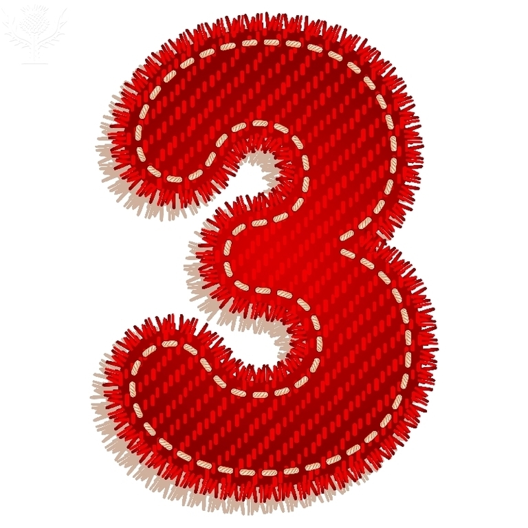 image of a red number three