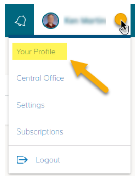 screenshot from schoology of how to find your profile