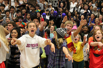 Students cheering