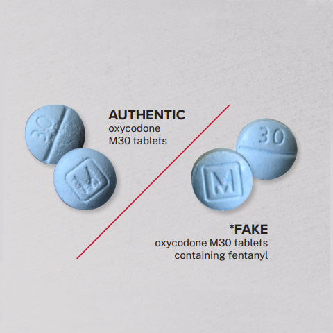 Real and Fake Oxycodone Picture