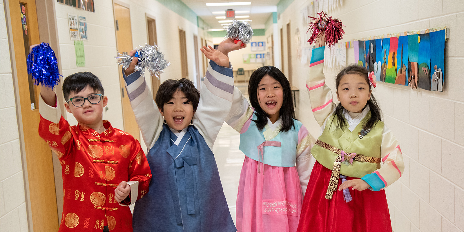 Powell students from Kindergarten to sixth grade join in the first-ever schoolwide Lunar New Year celebration.