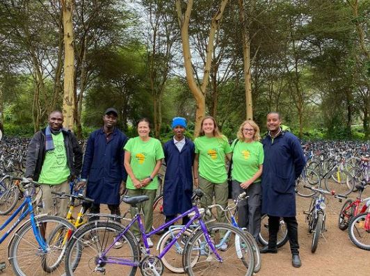 The group bought used bikes to donate to teachers and students in Tanzania. 