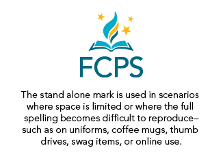 Graphic of stand alone mark. Text on graphic: The stand alone mark is used in scenarios where space is limited or where the full spelling becomes difﬁcult to reproduce–such as on uniforms, coffee mugs, thumb drives, swag items, or online use.