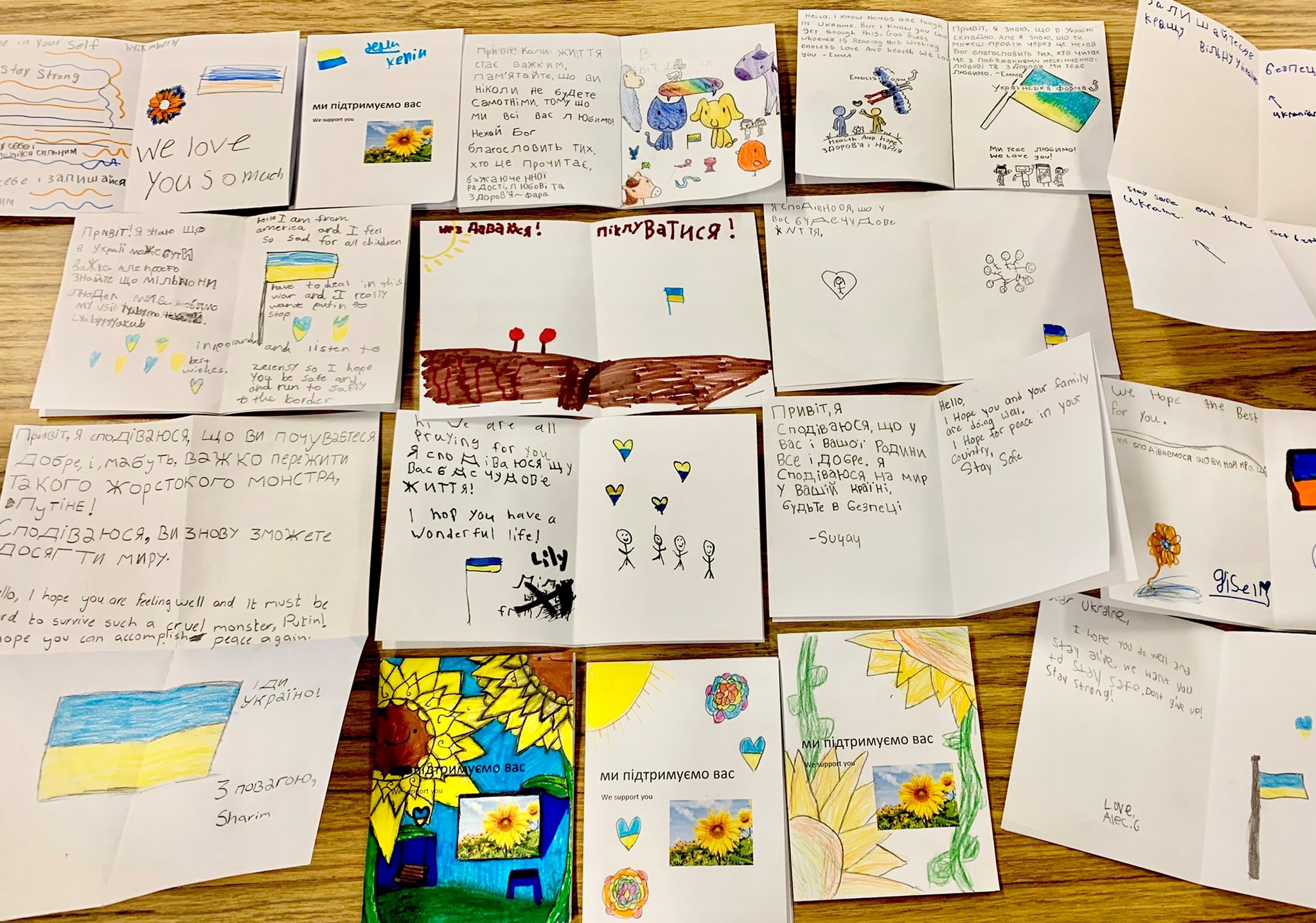 Some of the cards that Princpal Zapadka took to Germany over spring break. 