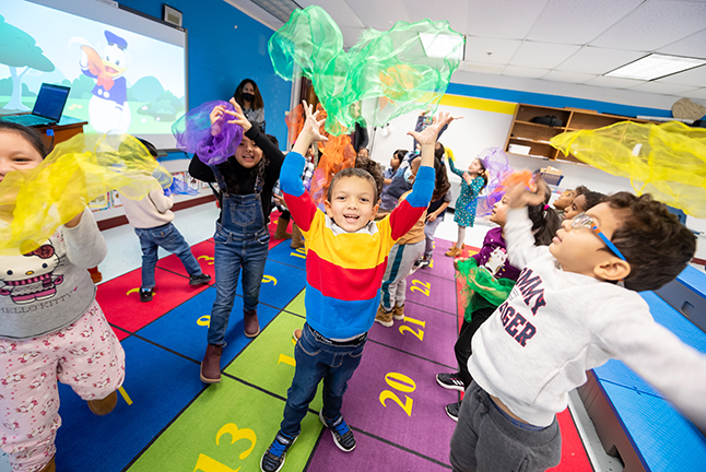 students together in a classroom