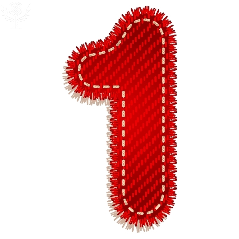 image of a red number one