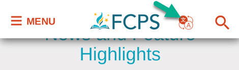 FCPS mobile website header