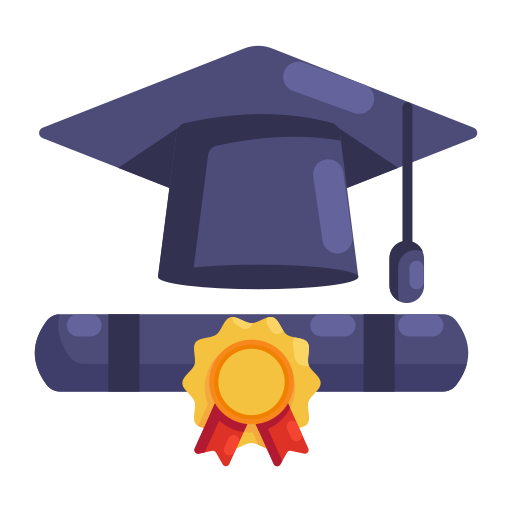 graduation cap and gown icon