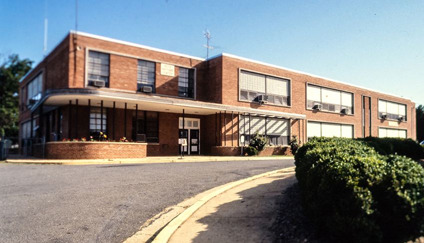 Photograph of the exterior of Annandale Elementary taken after the school had closed.