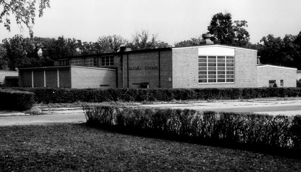 Black and white photograph of Barden Elementary School taken in 1967.