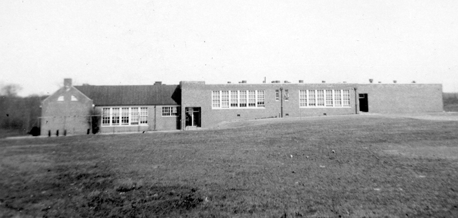 Photograph of the exterior of Burke Elementary School.
