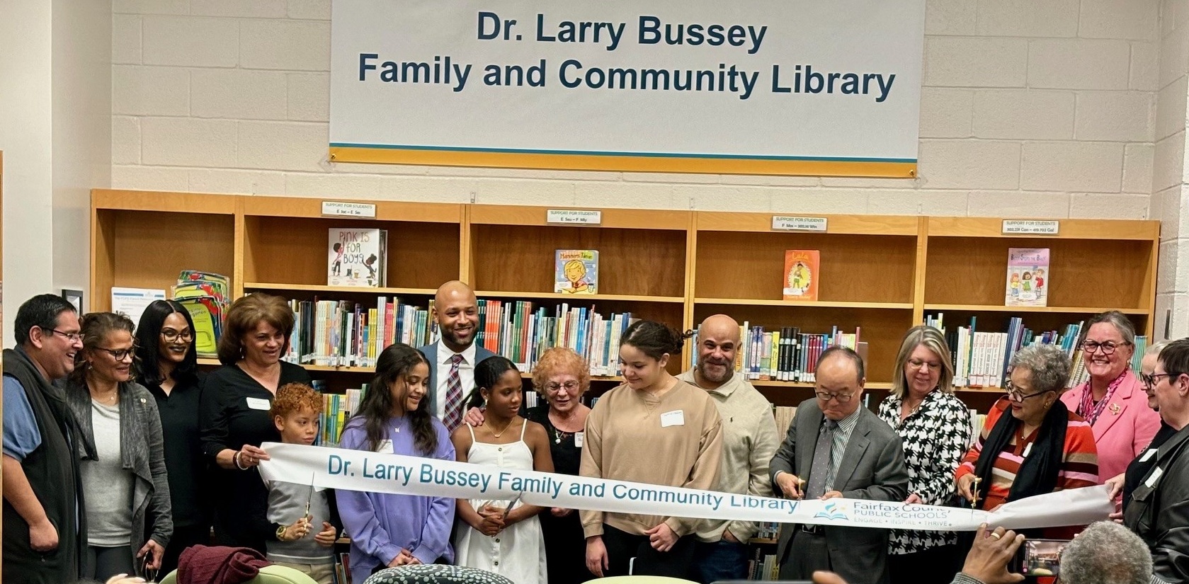 Dr. Reid at the dedication of the Dr. Larry Bussey Family and Community Library
