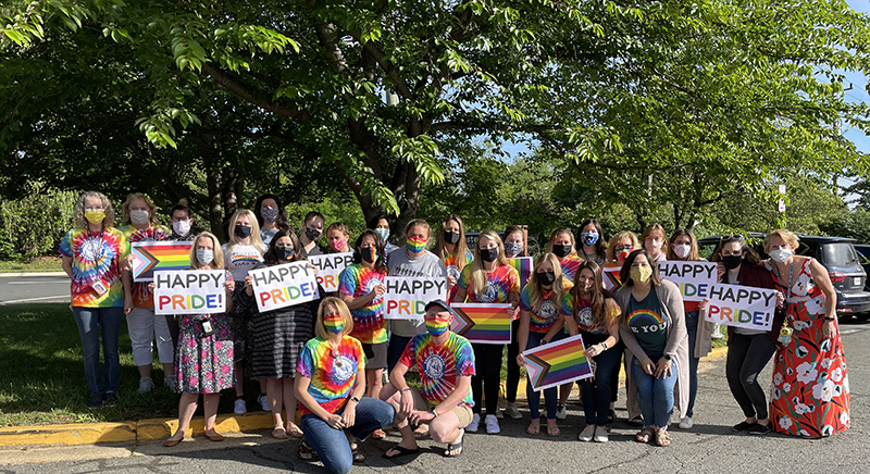 Chesterbrook Elementary School staff members celebrate Pride Month.