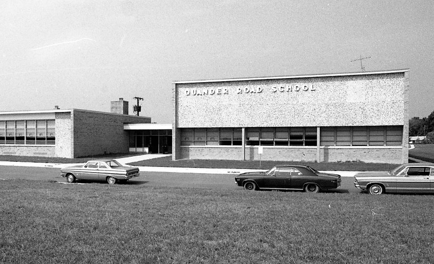 Photograph of the main entrance of Quander Road Elementary School.