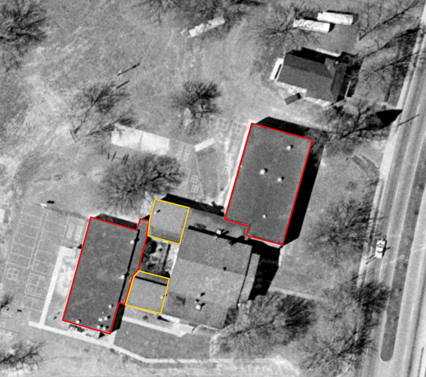 Aerial photograph of Fairfax Elementary School.