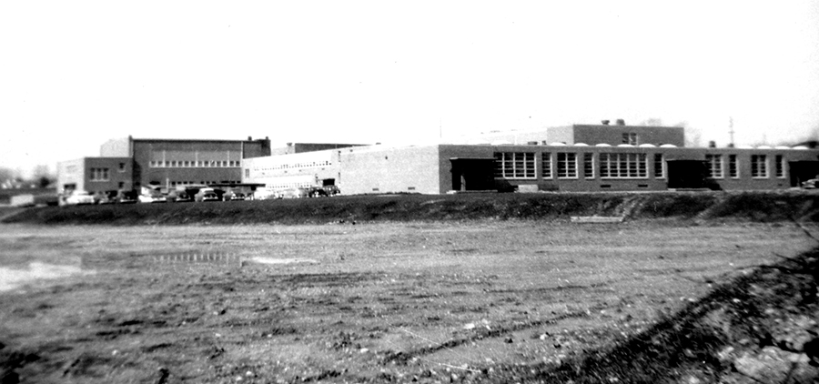 Black and white photograph of Groveton High School.