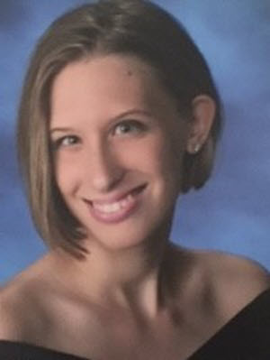 AT Ambassador Graduate, Hope's senior picture with a black drape over her shoulders.