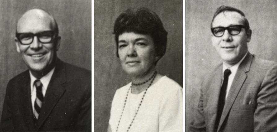 Black and white portraits of three Jermantown Elementary School principals.