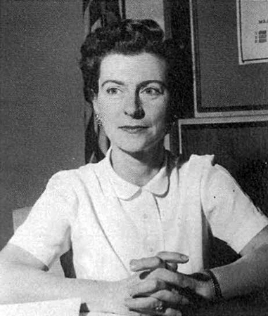 Black and white portrait of Joan Butler.