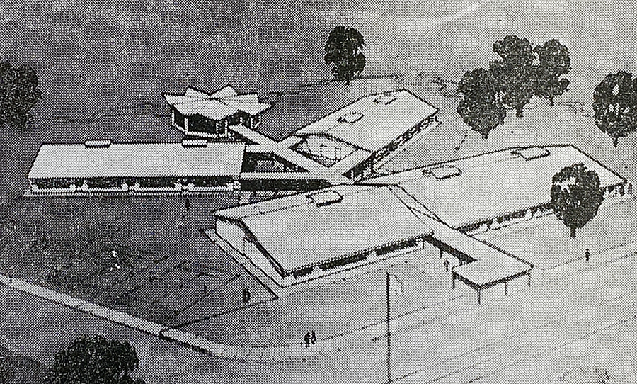 Architect’s drawing of John C. Wood Elementary School