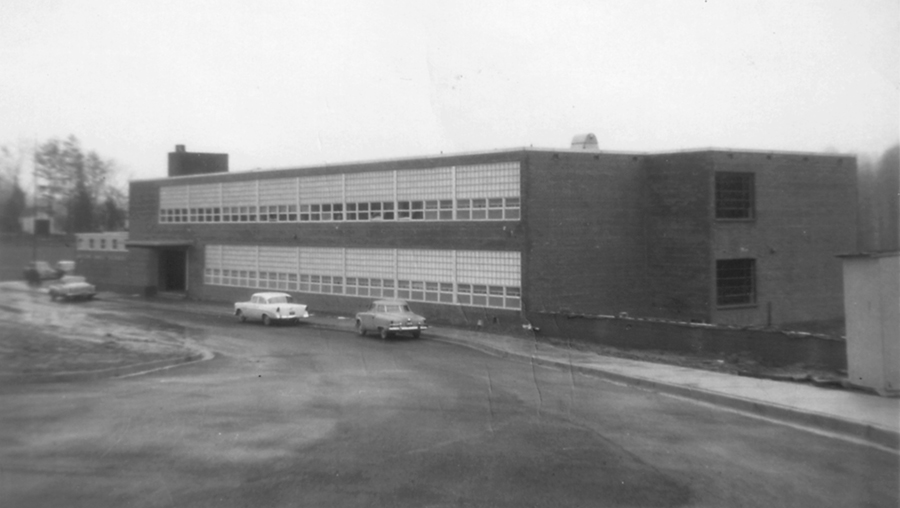 Photograph of the front exterior of Layton Hall Elementary School.