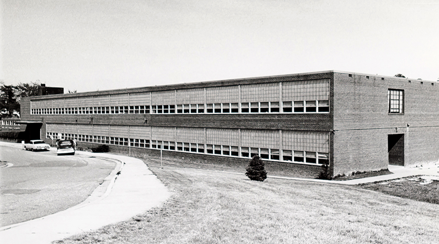 Photograph of the front exterior of Layton Hall Elementary School.