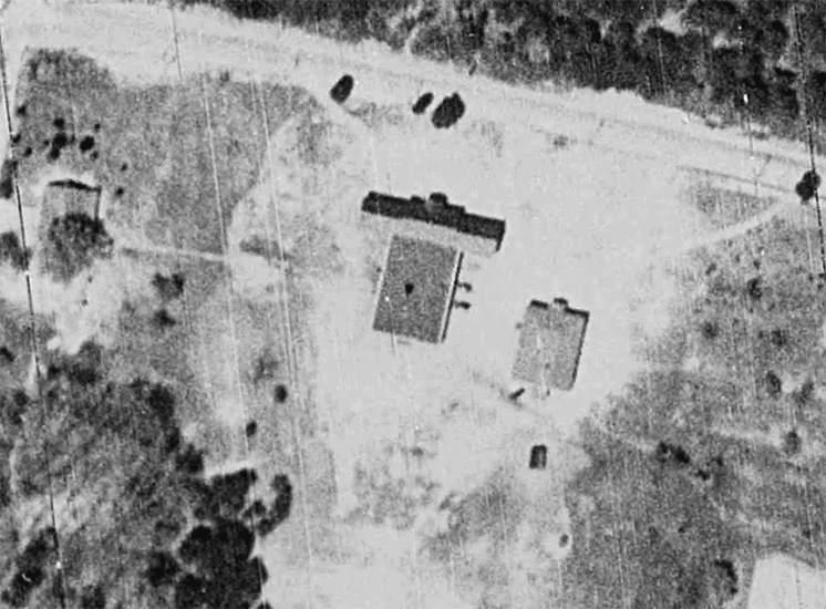 Composite animated image showing aerial photographs of Lorton Elementary School.