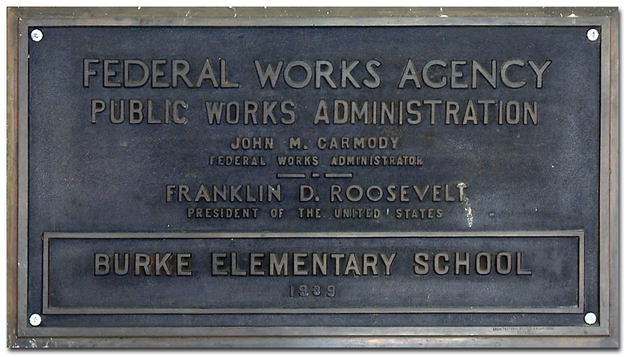 Photograph of the bronze PWA plaque.