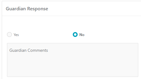 screenshot of "no" with the comments box