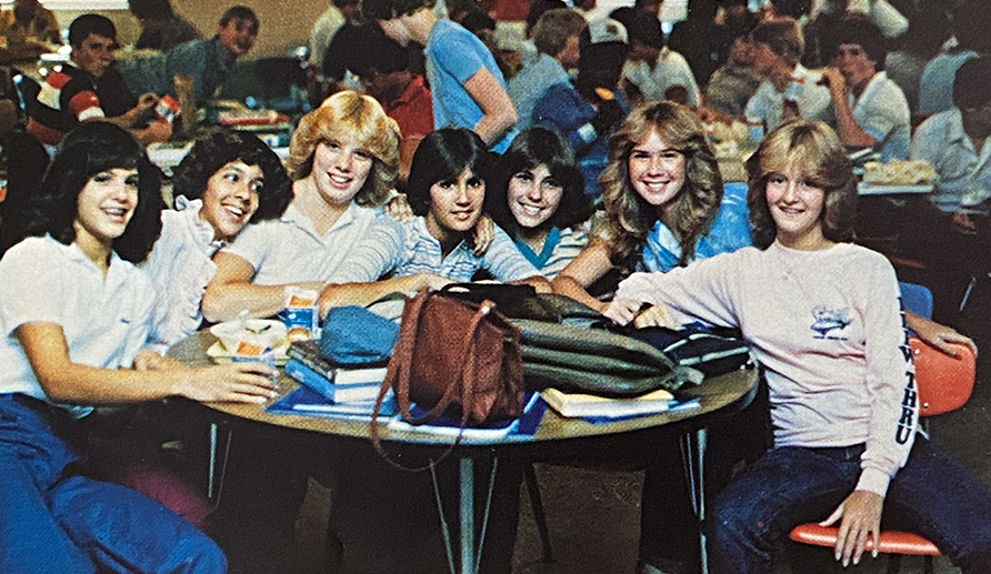 A yearbook photograph of students.