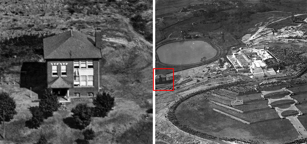 Two photographs of the West End School.
