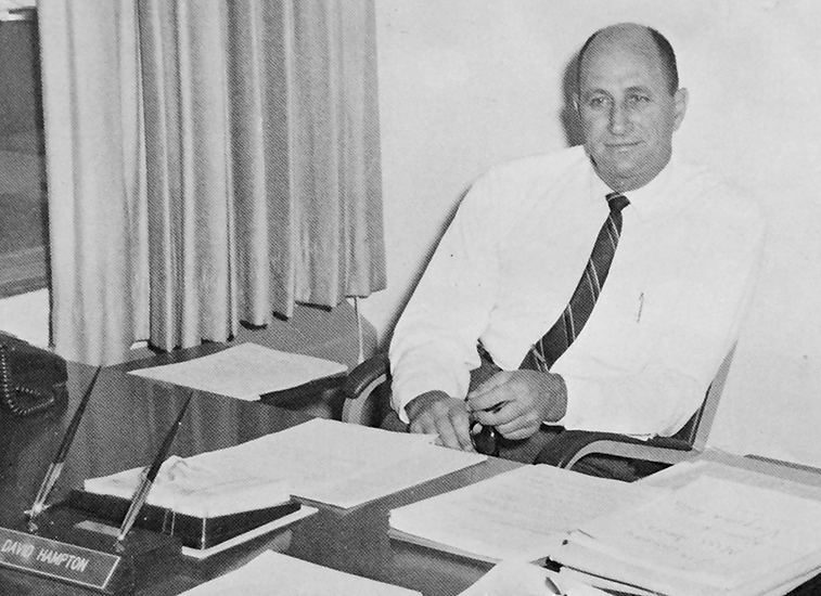 Black and white photograph of Principal Hampton.