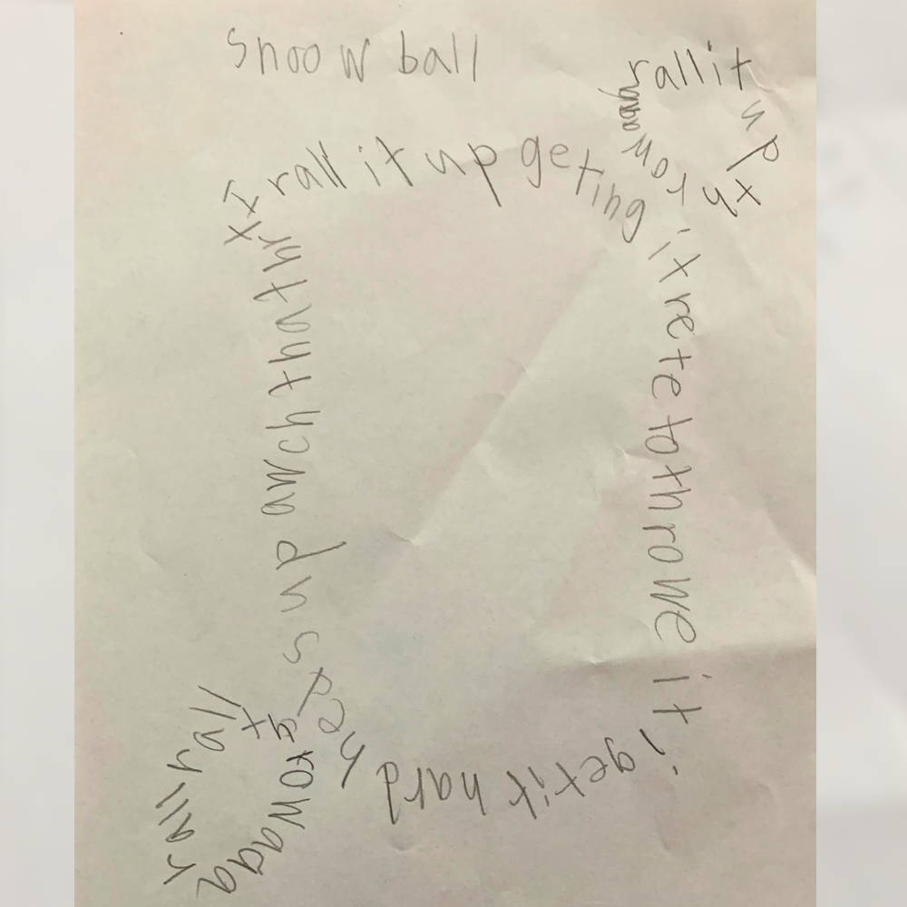 A poem about snow written by a Wakefield Forest ES student