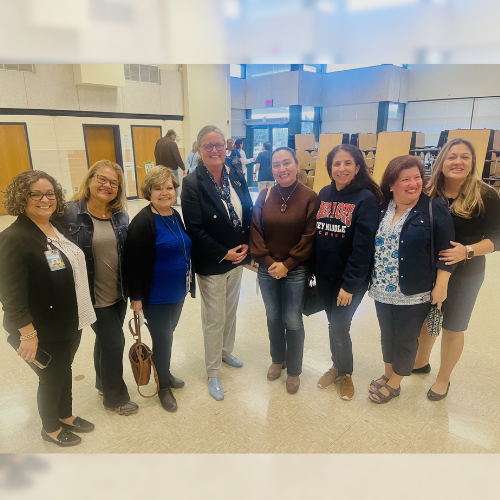 Dr Reid with staff at the Twain MS Employee Conversation fall 2023