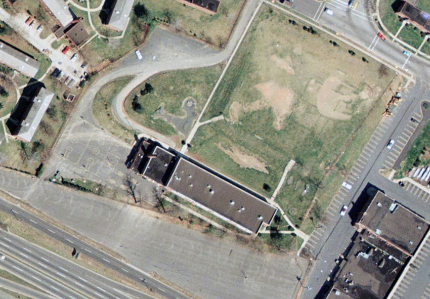 Aerial photograph of Willston Elementary School.
