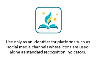 Graphic of stand alone mark with border and no FCPS letters. Text on graphic: used alone as standard recognition indicators.
