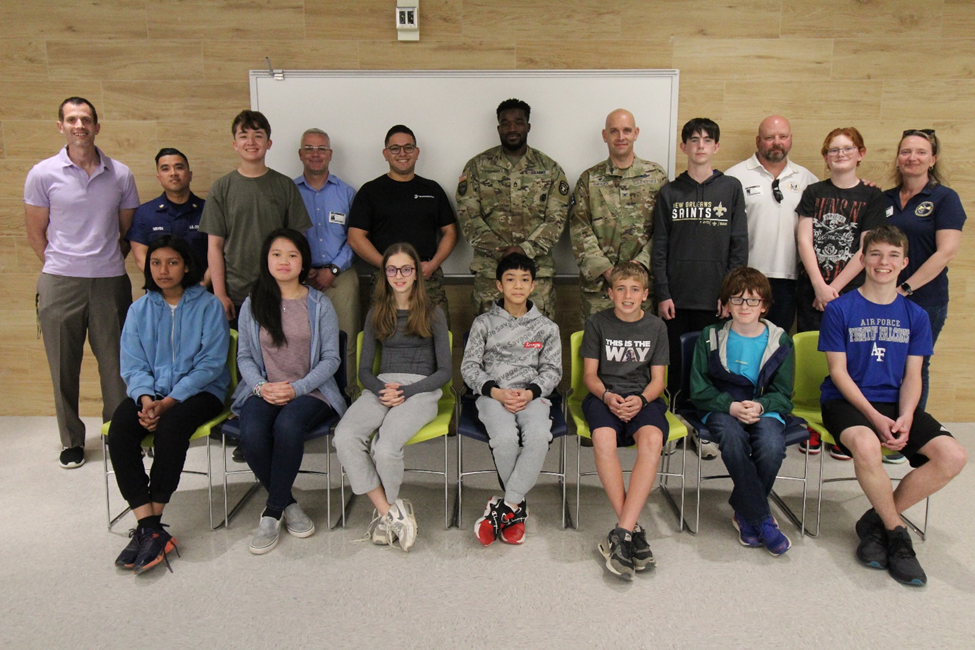 Colin Verbicar, instructional assistant at Frost Middle School put together an after school event for military-connected families. 