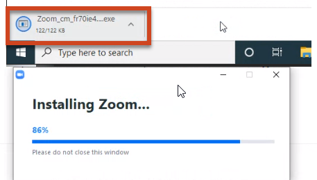 Installing Zoom screenshot