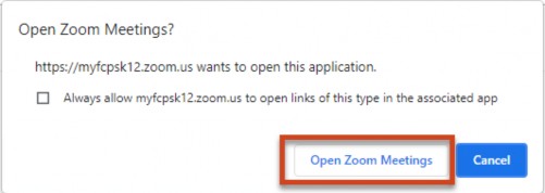 Open Zoom meetings screenshot